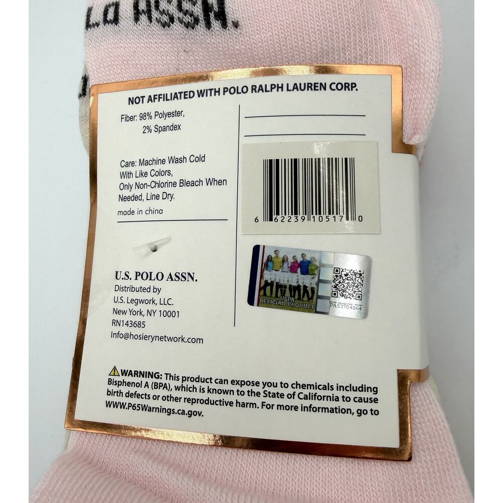 Women U.S. Polo Assn multicolor- Moisture Control Low Socks 10 Pair NEW! - Picture 3 of 5